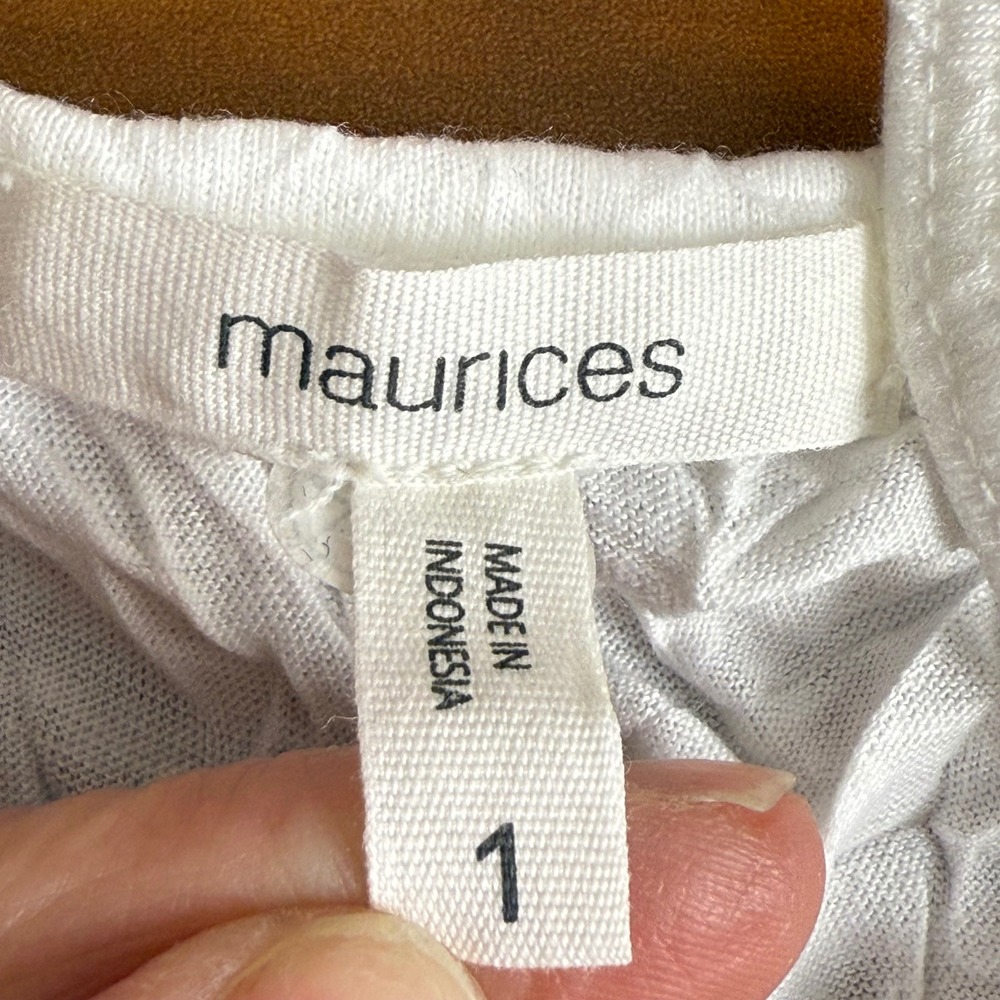 SALE Maurices White Lace Trim Spaghetti Strap Camisole Tank Top Womens Size‎ 1 - Picture 2 of 6